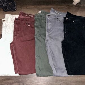 GAP Women's Skinny Pants - White, Burgundy, Olive, Gray, Black